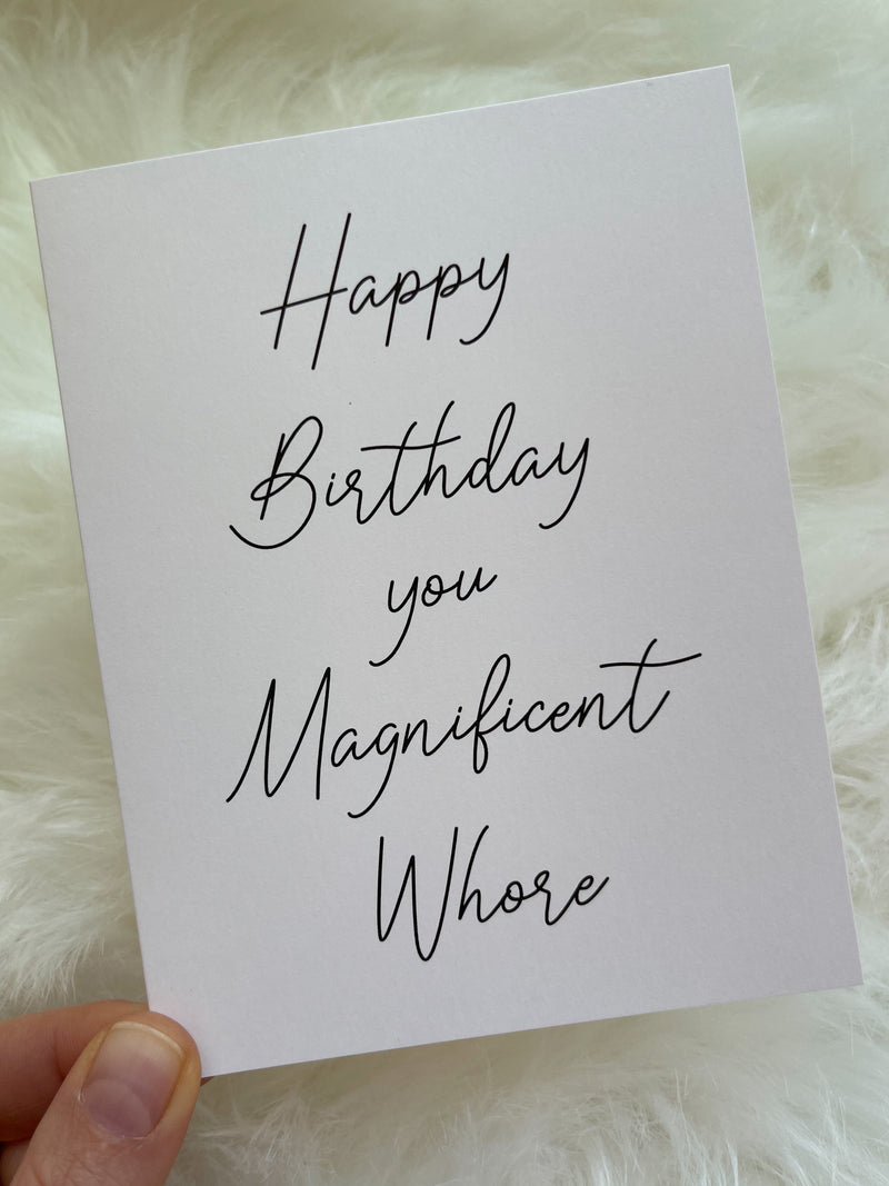 Happy Birthday Whore Card