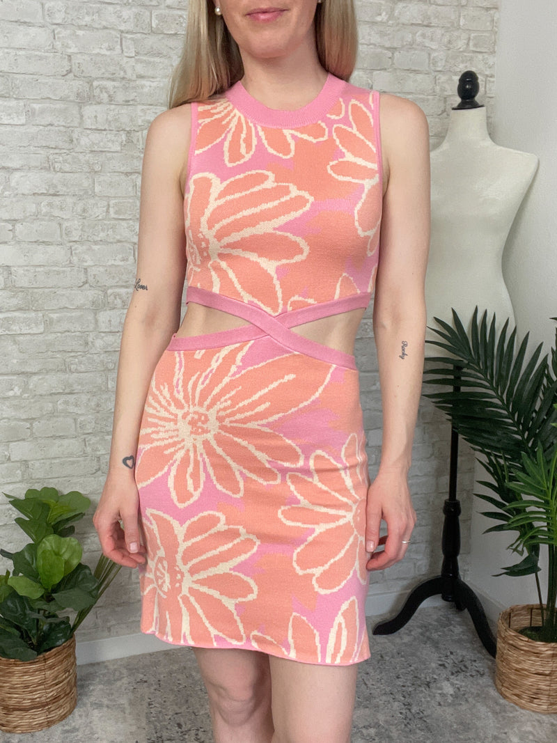 Fembot Daisy Dress Coral Pink