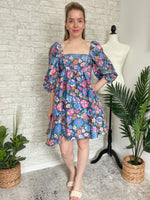 Morning Glory Shimmer Dress Blue