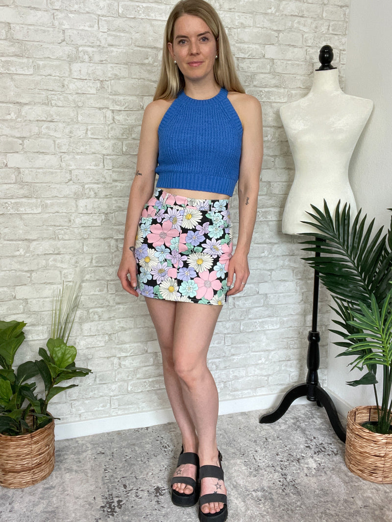 Cobalt Knit Crop Top