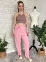 Jeanie High Waisted Pants Pink