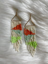 Triangle Design Tassel Earrings