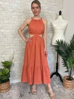 Rebecca Cutout Dress Burnt Orange