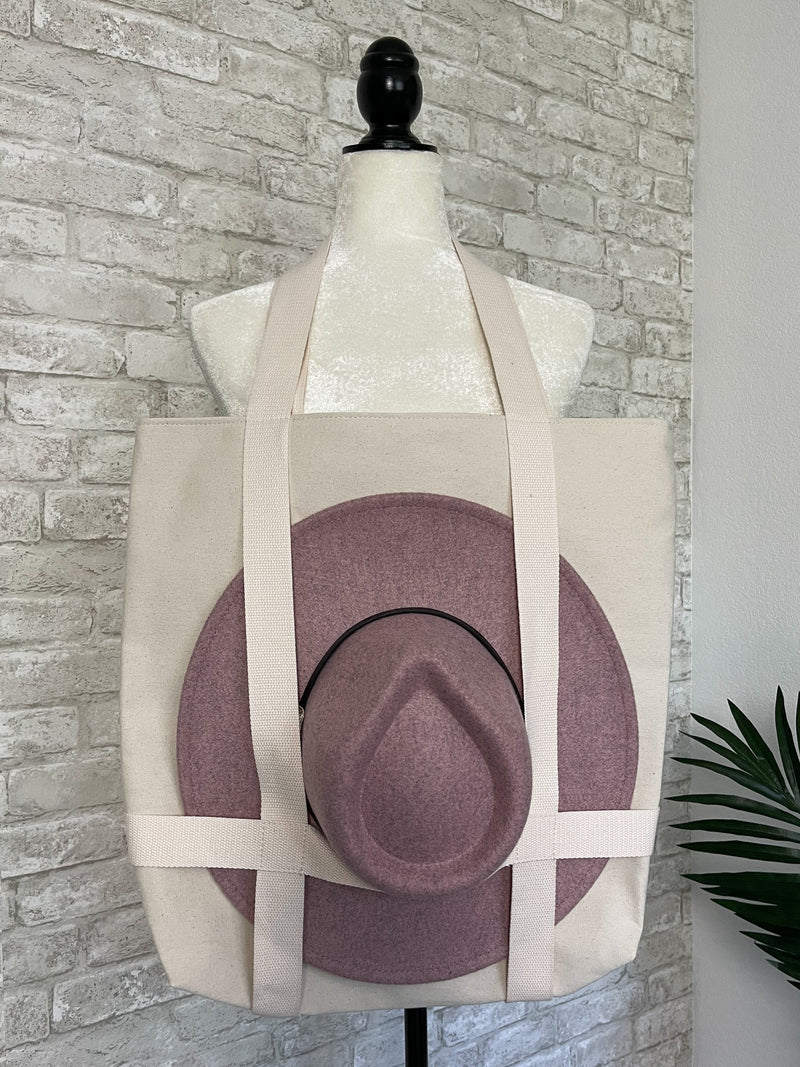 Hat Holder Tote Bag Natural
