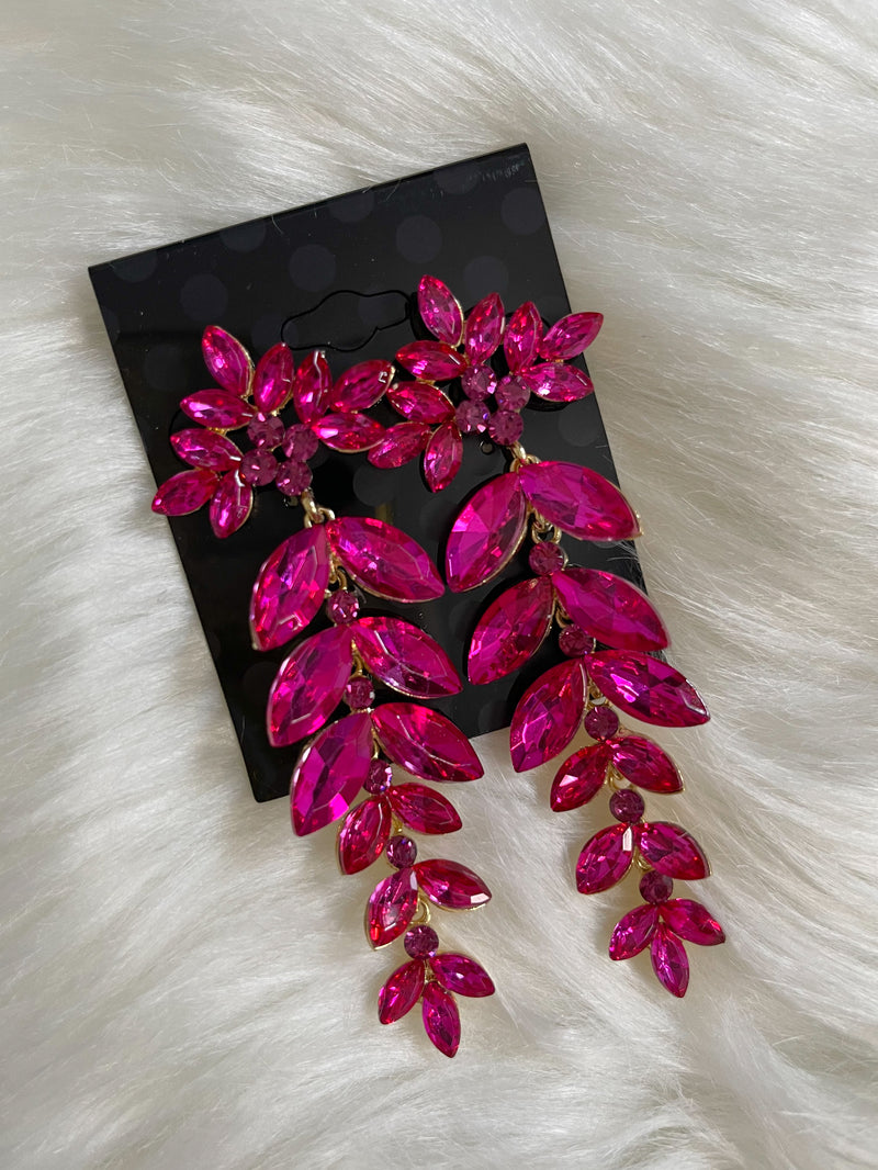 Midnight Bling Earrings Pink