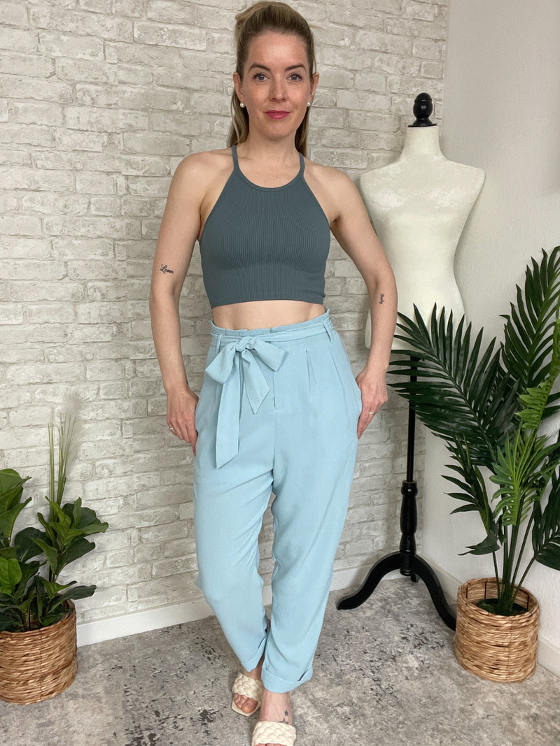 Jeanie High Waisted Pants Blue