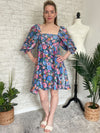 Morning Glory Shimmer Dress Blue