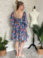 Morning Glory Shimmer Dress Blue