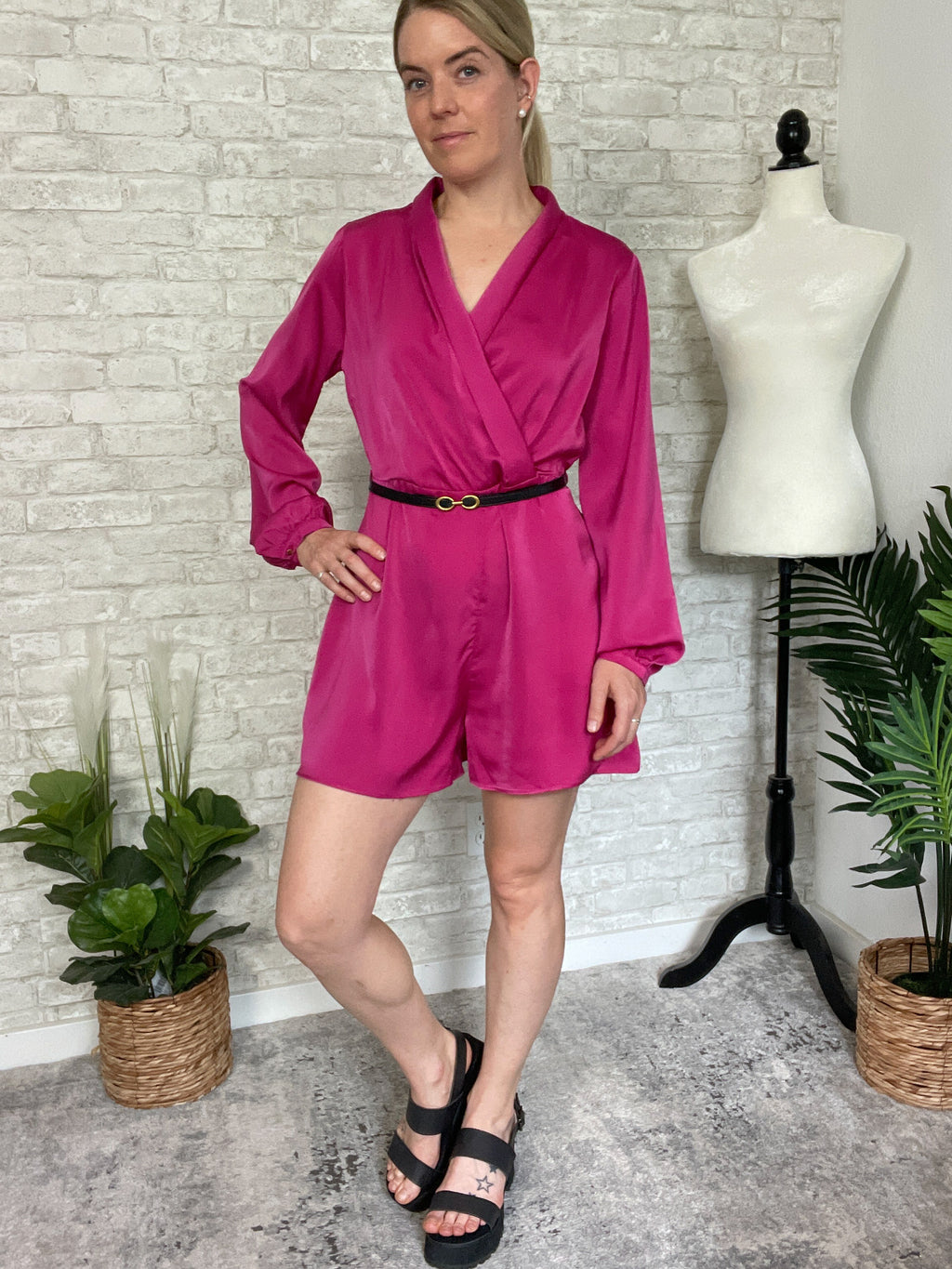 Pink Satin Dream Romper