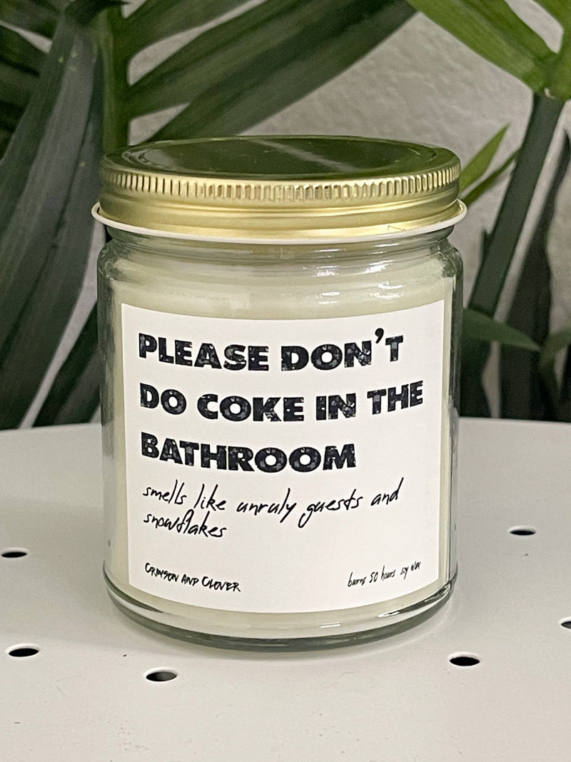 Please Don't Do Coke In The Bathroom Candle