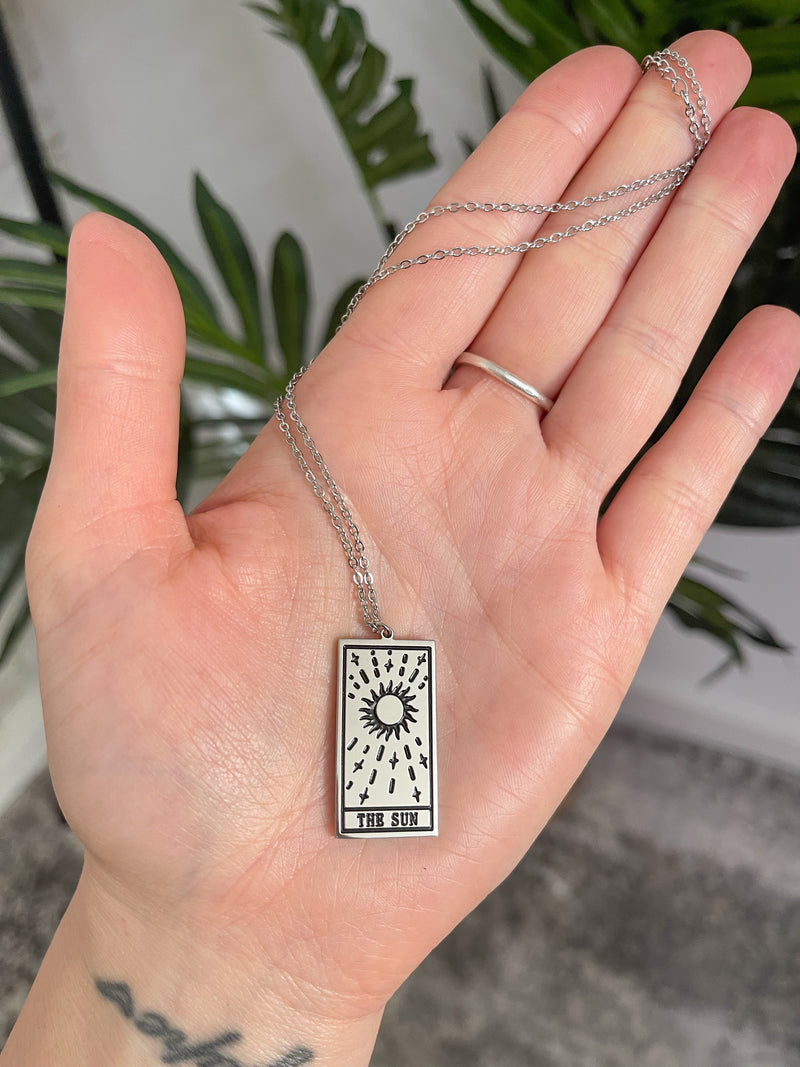 Sun Tarot Necklace Silver