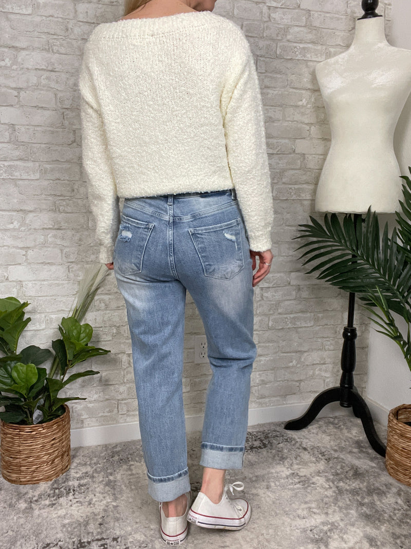 Distressed Boyfriend Jeans