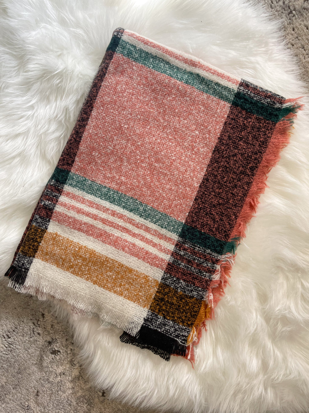 Cuddle Up Scarf Aqua + Rust