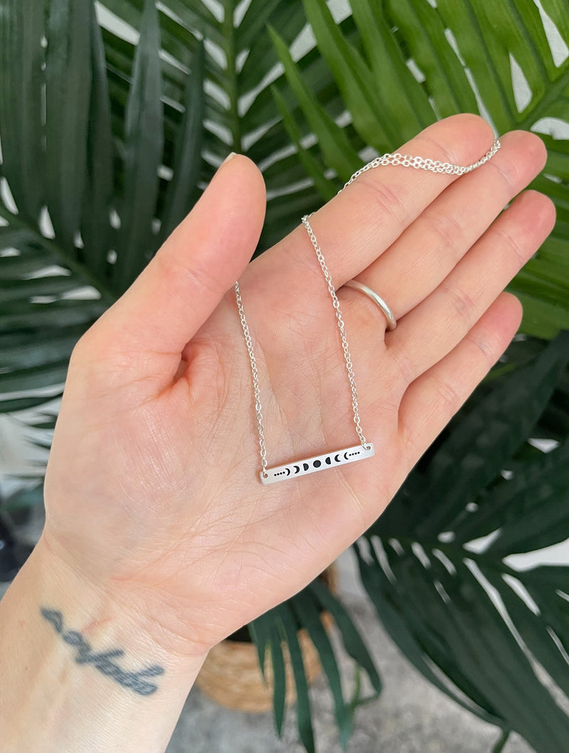 Moon Cycle Necklace Silver