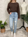 High-Rise Distressed Relaxed Skinny Light Denim