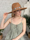 Sophia Wide Brim Chain Hat Camel