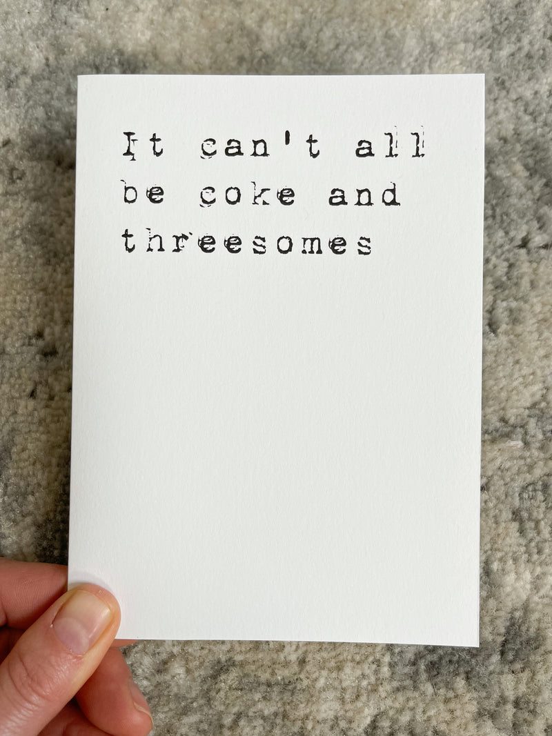 Coke + Threesomes Card