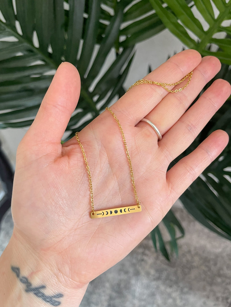 Moon Cycle Necklace Gold