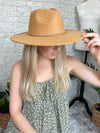 Chloe Wide Brim Chain Hat Camel