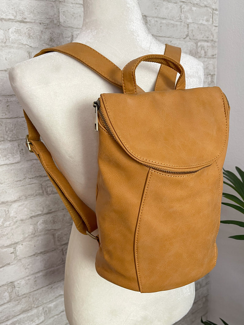 Alyssa Distressed Backpack Dijon