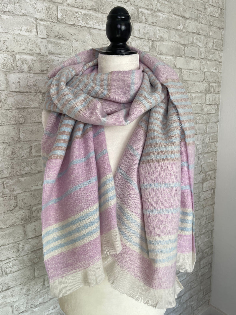 Warm Me Up Scarf Pink + Blue