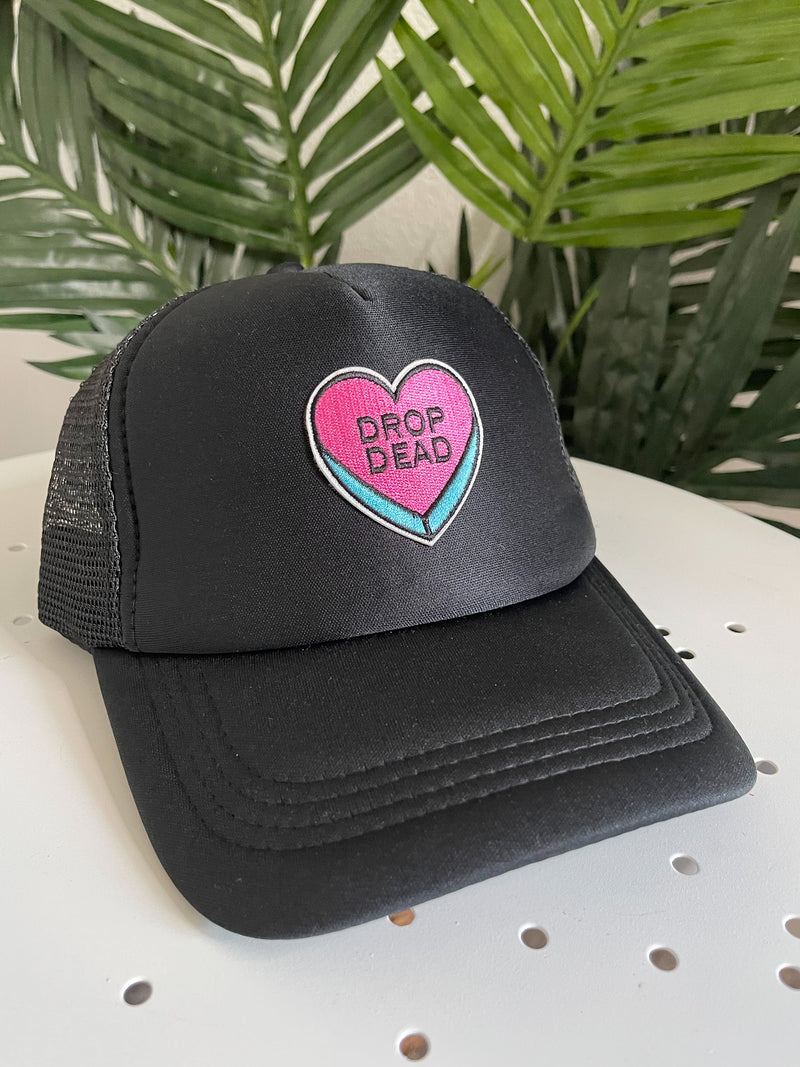 Drop Dead Trucker Hat Black
