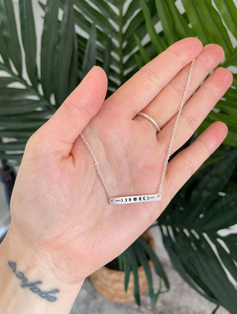 Moon Cycle Necklace Silver
