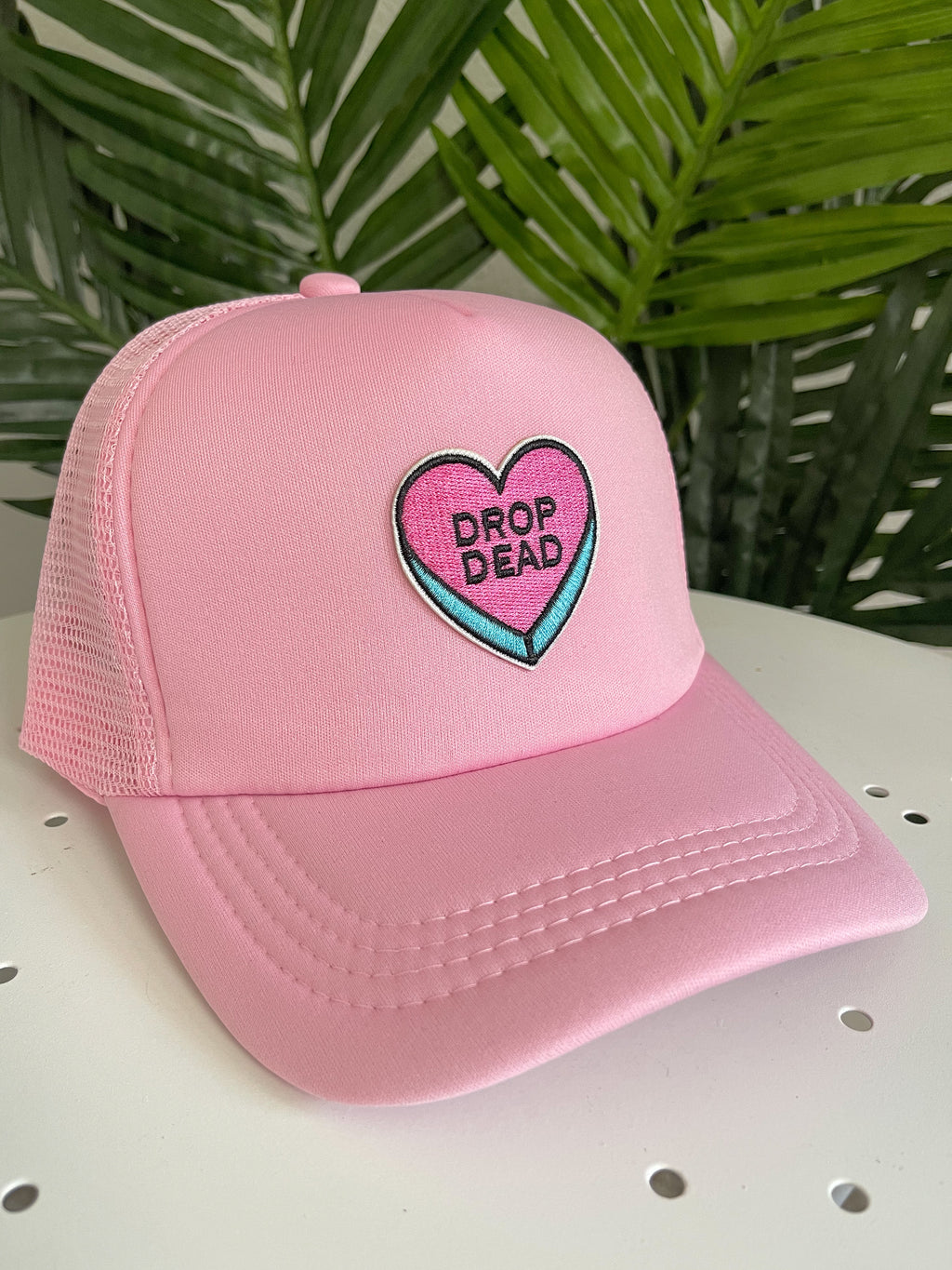 Drop Dead Trucker Hat Pink