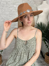 Sophia Wide Brim Chain Hat Camel