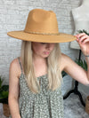 Chloe Wide Brim Chain Hat Camel