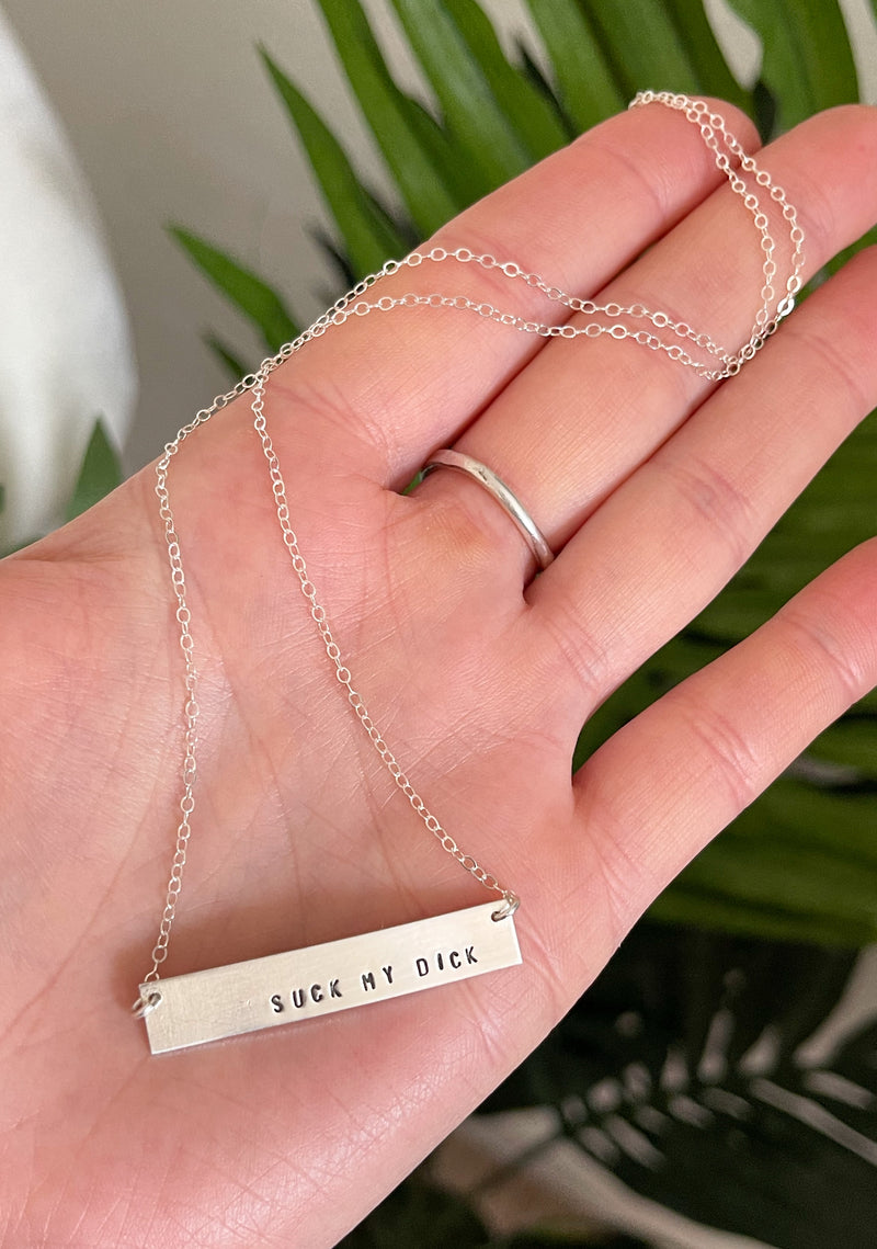 Suck My Dick Necklace Silver