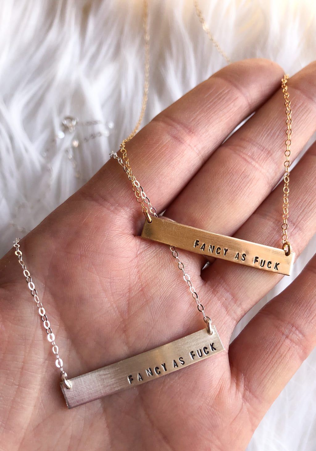 Fancy As Fuck Bar Necklace Gold