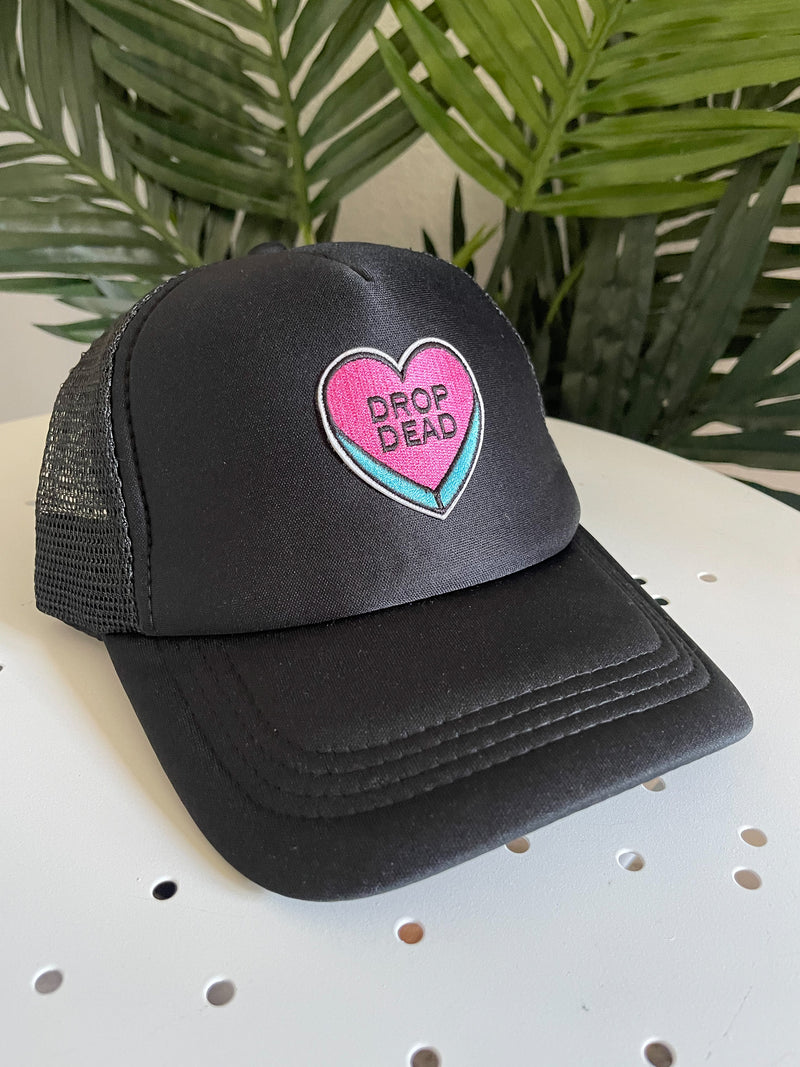 Drop Dead Trucker Hat Black