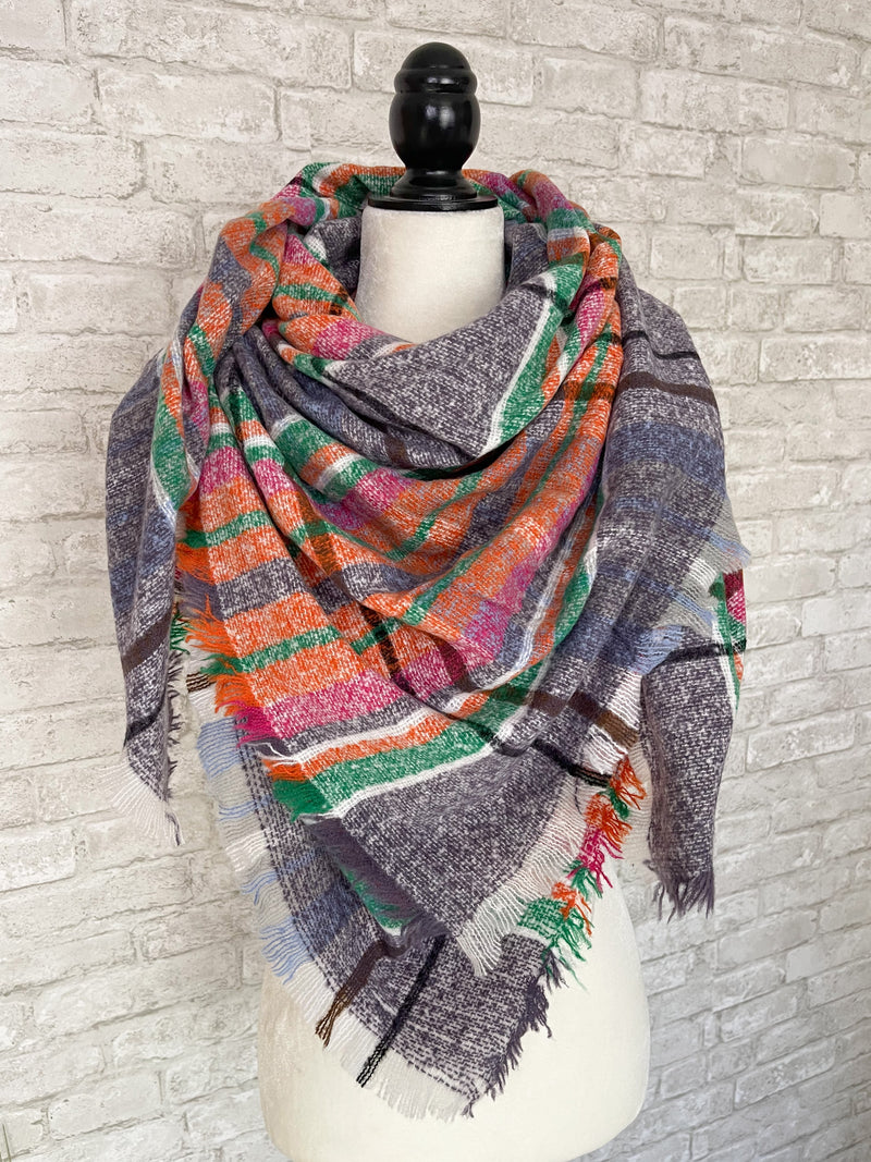 Cuddle Up Scarf Purple + Orange is