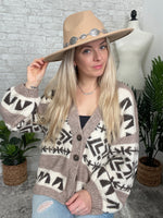 Sophia Wide Brim Chain Hat Tan