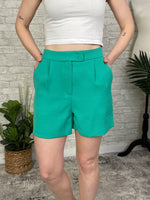 Queen Bee Power Suit Shorts Emerald