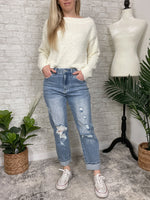 Distressed Boyfriend Jeans