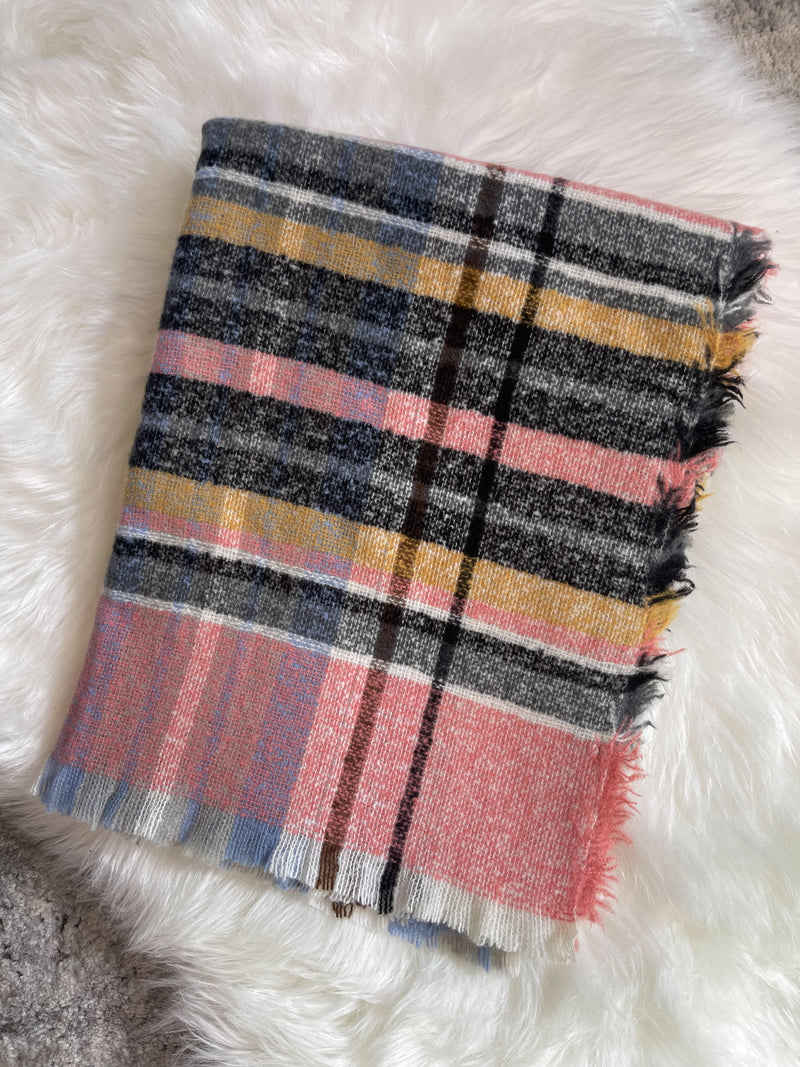 Cuddle Up Scarf Red + Mustard