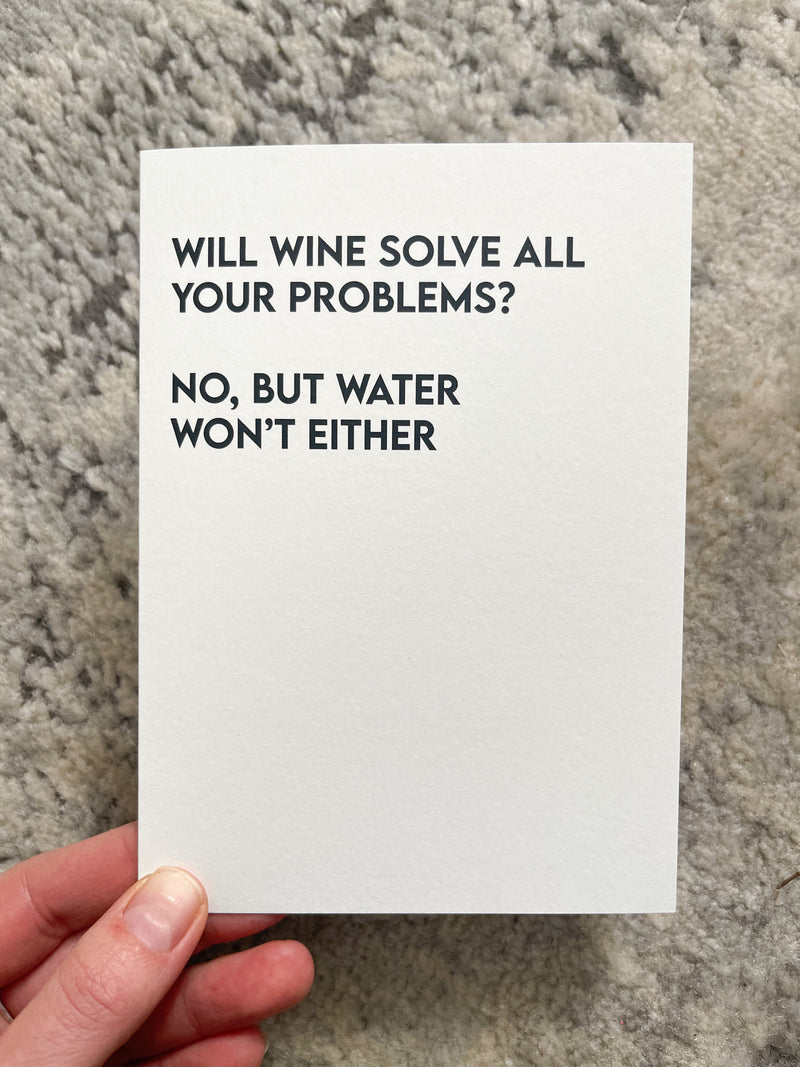 Wine Solves Problems Card