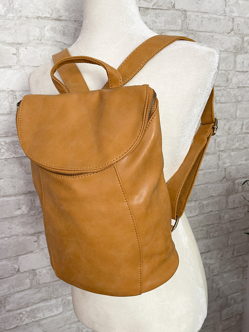 Alyssa Distressed Backpack Dijon