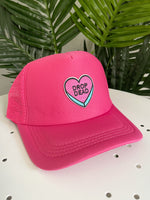 Drop Dead Trucker Hat Hot Pink
