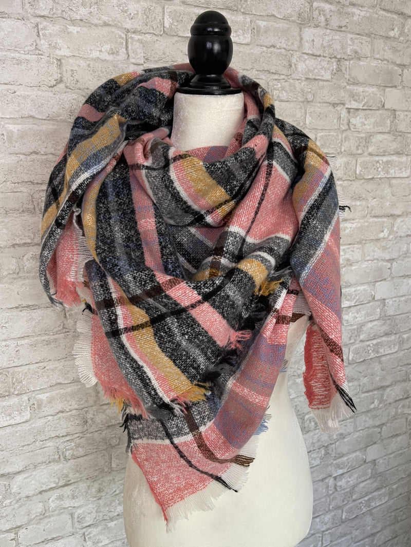 Cuddle Up Scarf Red + Mustard