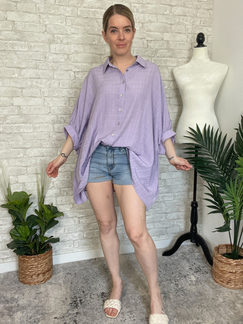 Marissa Blouse Button-Up Lavender