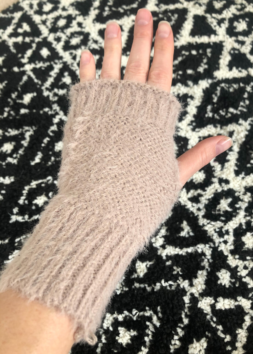 Fuzzy Fingerless Mittens