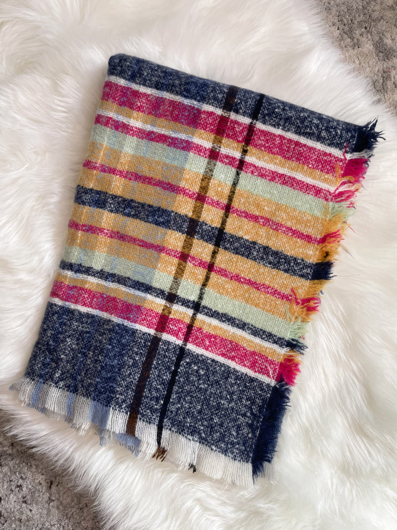 Cuddle Up Scarf Navy + Pink