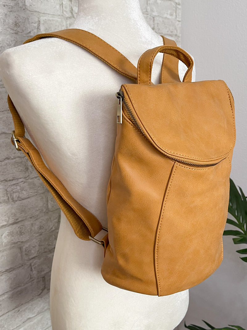 Alyssa Distressed Backpack Dijon