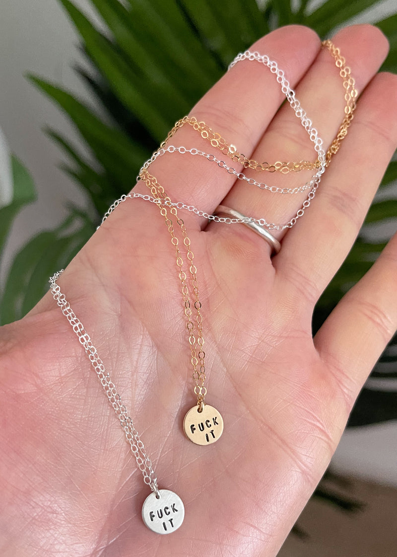 Fuck It Circle Necklace Gold